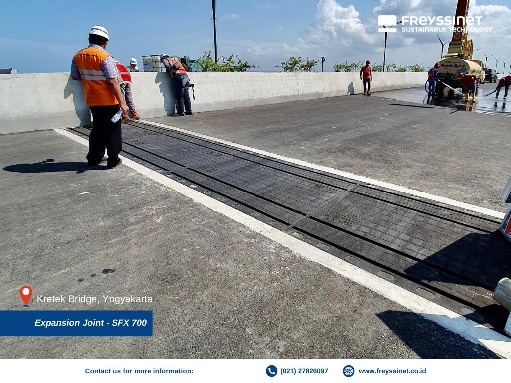 Produk SFX 300, SFX 700 dan SFX 1000 kini telah terpasang di pembangunan LOT-3 Jembatan Kretek II, DIY Yogyakarta | Expansion Joint | Construction
